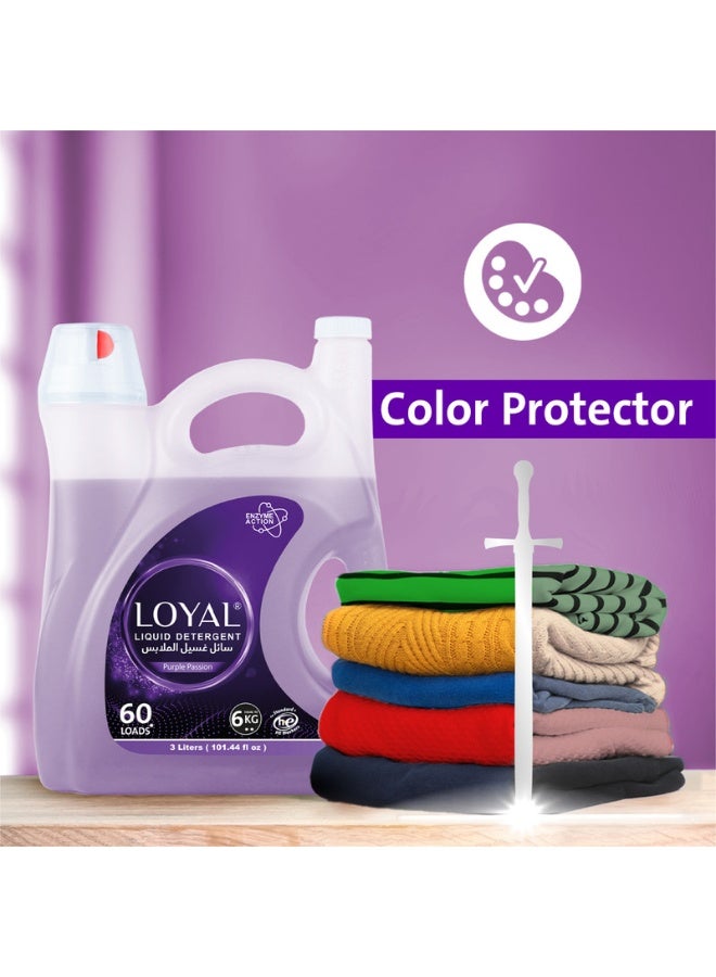 loyal منظف سائل بنفسجي بشغف مع عمل إنزيمي حتى 60 غسلة - 3 لترات - Image 4