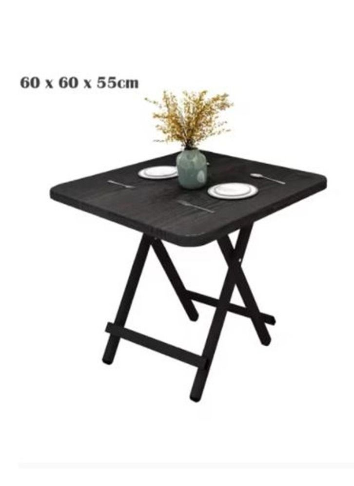 Generic - Foldable Table, Portable Camping Table, Indoor Household Dining Table Folding Table, Outdoor Leisure and Convenient Picnic Table 60 * 60 * 55cm (black) - Image 1