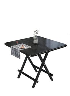 Foldable Table, Portable Camping Table, Indoor Household Dining Table Folding Table, Outdoor Leisure and Convenient Picnic Table 60 * 60 * 55cm (black)