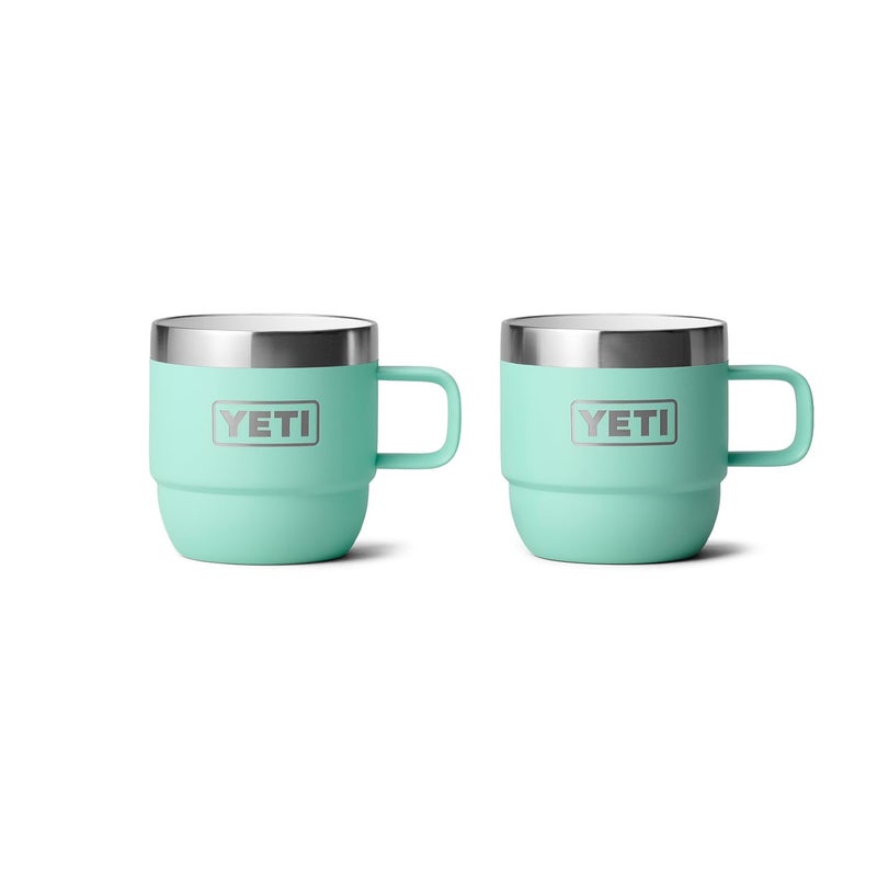 YETI Rambler 6 oz Stackable Mug Stainless Steel Vacuum Insulated EspressoCoffee Mug 2 Pack Seafoam