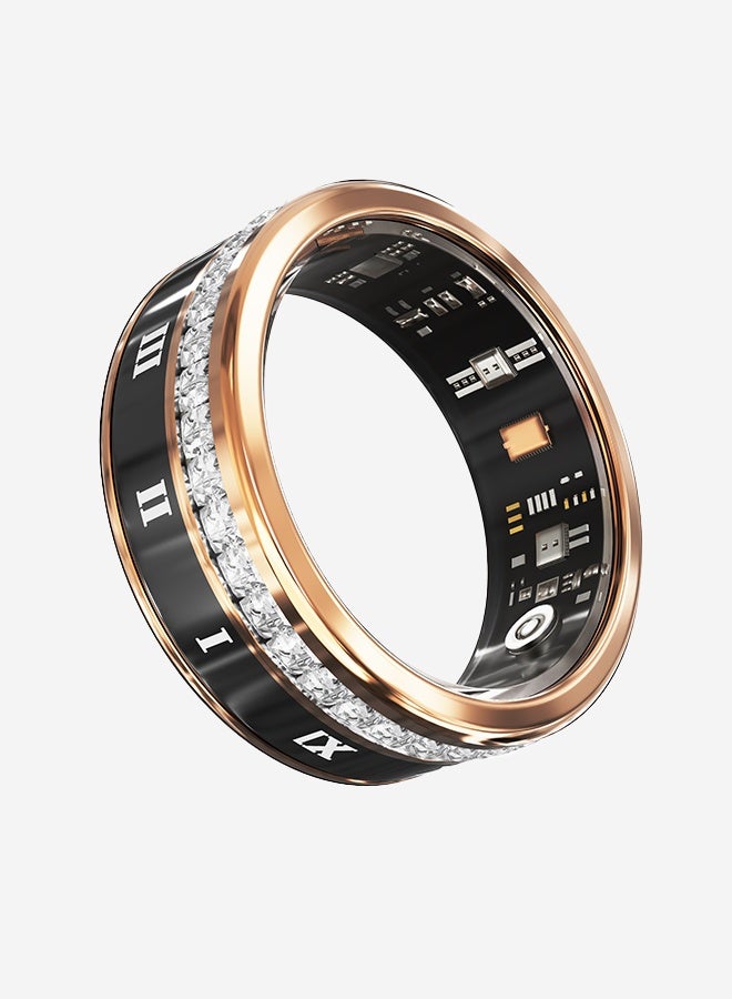 Smart Ring Fitness Tracker - Health Monitor with Blood Pressure, Heart Rate & Sleep Tracking, IP68 Waterproof, 3-Day Battery + Fast Charge, Compatible iPhone Android (Gold)  - Image 1