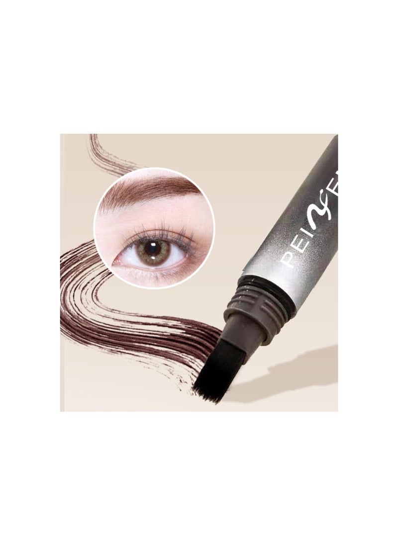 Generic - Black Liquid Eyebrow Brush 2pcs, Brow Fection Angled Brush and Dip, Bristle-Like, Contour Filling, Waterproof and Sweatproof, Quick-Drying, Easy to Create a Natural Eyebrow Shape 04 - Image 1