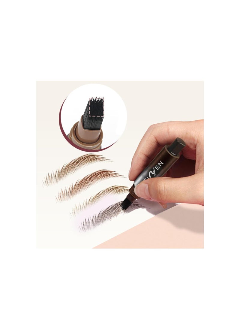 Generic - Black Liquid Eyebrow Brush 2pcs, Brow Fection Angled Brush and Dip, Bristle-Like, Contour Filling, Waterproof and Sweatproof, Quick-Drying, Easy to Create a Natural Eyebrow Shape 04 - Image 1