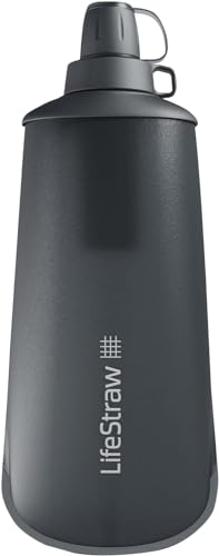LifeStraw Peak Series Water Filter - 1L, Dark Mountain Gray, Protects Against Bacteria and Parasites, Ultra-Compact and Versatile - Image 1
