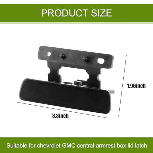 Slykew 1 Pack Lid Latch for Center Console Armrest, Replacement Part Number 20864151, 20864153, 20864154, Compatible with 07-14 Silverado, Avalanche, Suburban, Sierra, Yukon, Escalade (Black) - Image 2