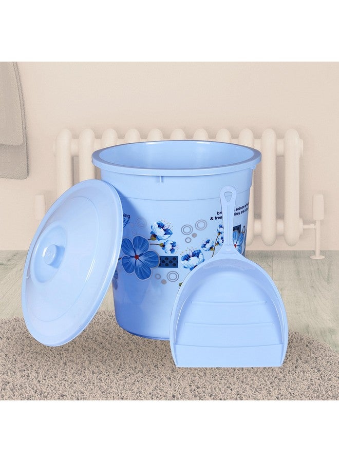 VeleSolv Virgin Plastic Heavy Duty, Large Capacity 16 L Bucket, 5 L Bucket, Patla, Deep Tub, Dustbin, 1.5 L Mug, 1 L Mug, Soap Case, Dustpan, Tooth Brush Stand Bathroom Set (Blue) - 10 Pieces - Image 5