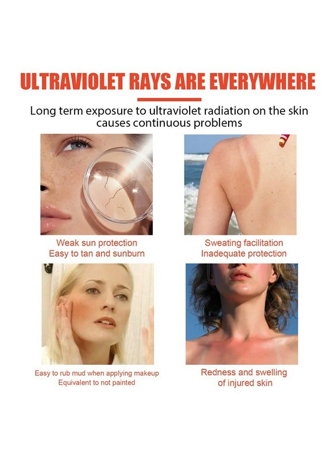 OUHOE Sun Lotion-Moisturizing Sunblock Sunscreen Cream Body Whitening Sun Cream SPF 90 Sunscreen Long Lasting UV Protector Sunblock Moisturizing Solar Blocker Waterproof Skin Care - Image 4