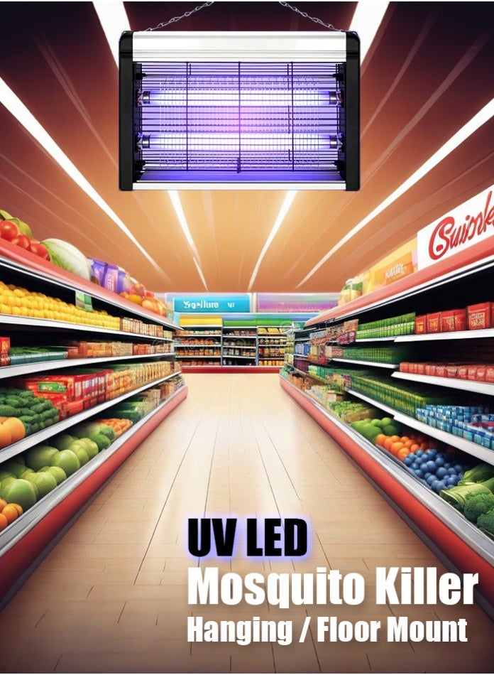 مودي مصباح صغير الحجم 4 واط لقتل البعوض بالأشعة فوق البنفسجية - جهاز كهربائي لقتل الحشرات للاستخدام الداخلي مع صينية قابلة للإزالة - يمكن تركيبه على الحائط/الأرضية - Image 4