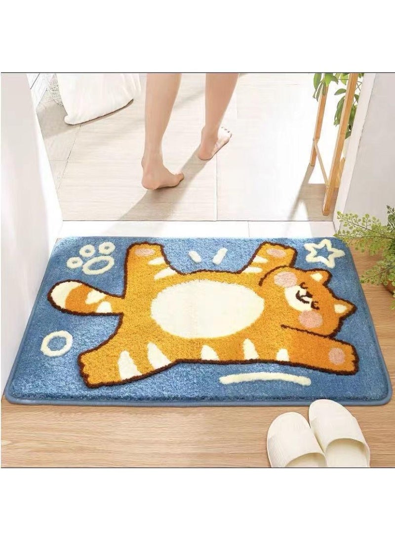 50*80cm Cartoon imitation cashmere carpet, bedroom, bathroom, non-skid foot mat, entrance door mat, bathroom, absorbent floor mat, washable