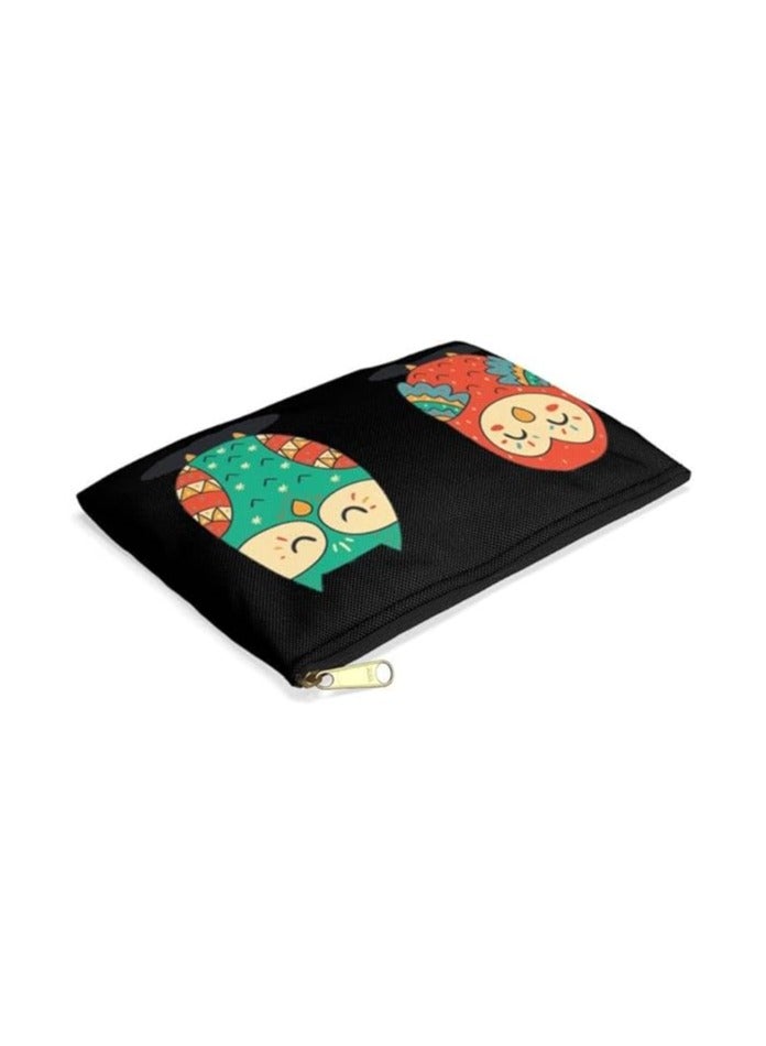 تيديلين حقيبة مكياج بسحاب، تصميم بومة قبلية مطبوعة، 24 × 15 سم، حقيبة تنظيم سفر خفيفة الوزن، حقيبة مستحضرات تجميل متينة للمكياج ومستلزمات النظافة - Image 2