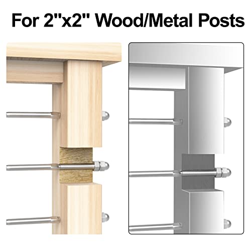 BLIKA 50 Pack Cable Railing Swage Threaded Stud Tension End Fitting Terminal for 1/8" Deck Cable Railing, T316 Stainless Steel, Cable Railing Tensioner 1/8" for 2"x2" Wood/Metal Post - Image 5