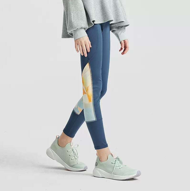 Girls Sports Yoga Pants with Pockets Feather Blue  - Image 4