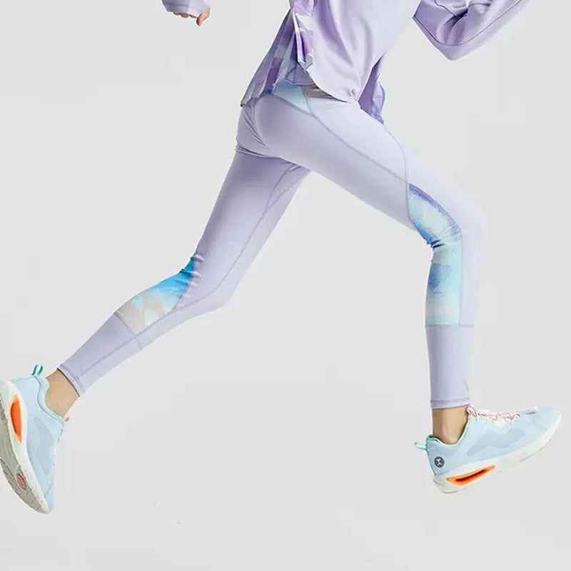 Girls Sports Yoga Pants with Pockets Feather Blue  - Image 2