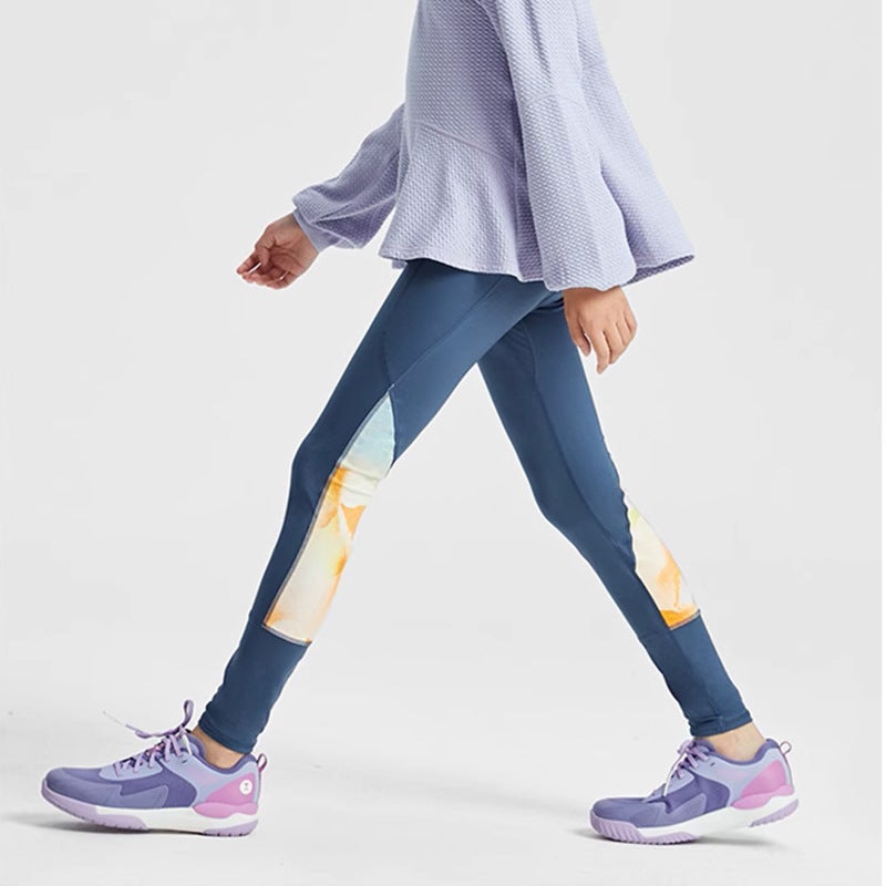Girls Sports Yoga Pants with Pockets Feather Blue  - Image 1