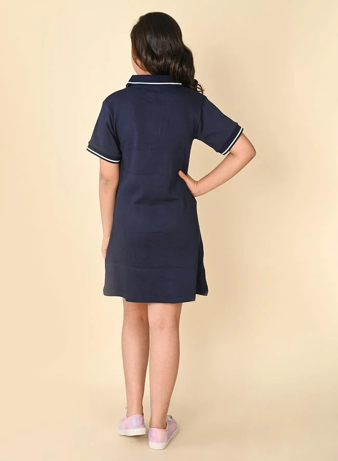 LILPICKS Logo Detail Polo T-Shirt Dress by Styli
