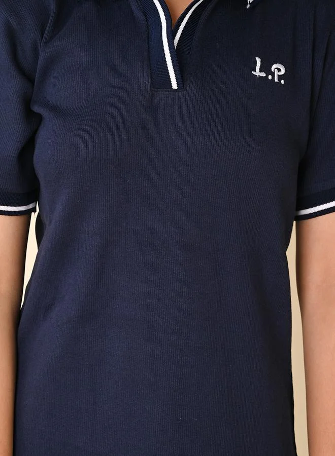 LILPICKS Logo Detail Polo T-Shirt Dress by Styli