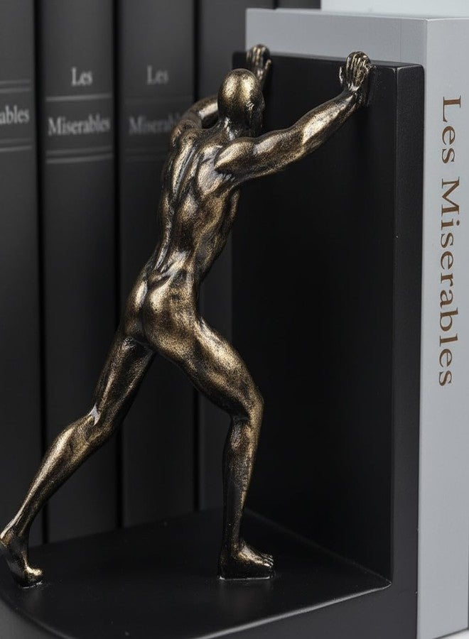 LIFFY Man Decorative Book Ends,7" Resin Non Skid Bookends for Heavy Books,Bookends for Shelves Decorative,Creative Shelf Decorations to Hold Books for Bookshelf,Home,Office,Study - Image 3