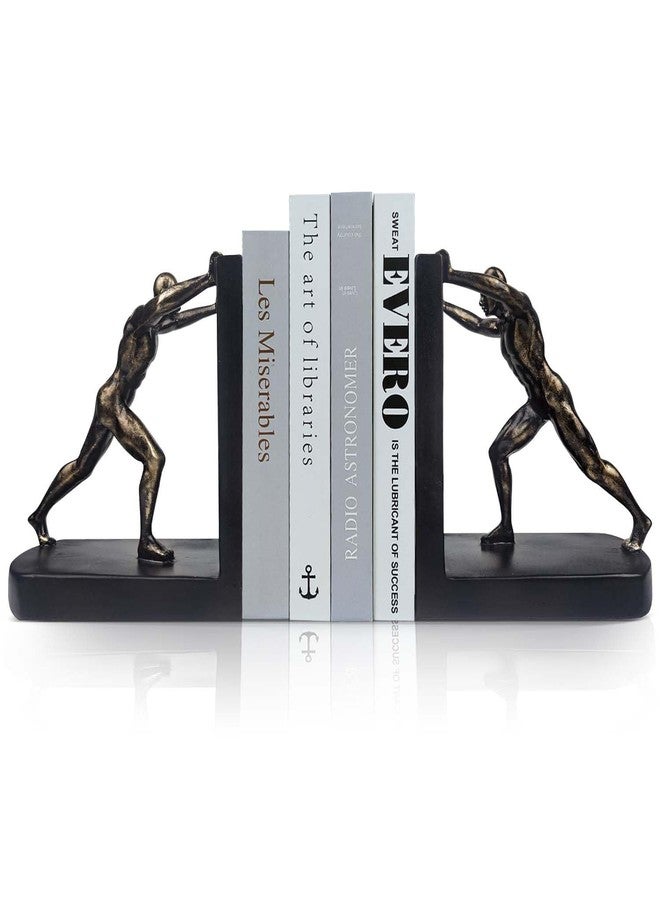 LIFFY Man Decorative Book Ends,7" Resin Non Skid Bookends for Heavy Books,Bookends for Shelves Decorative,Creative Shelf Decorations to Hold Books for Bookshelf,Home,Office,Study - Image 1
