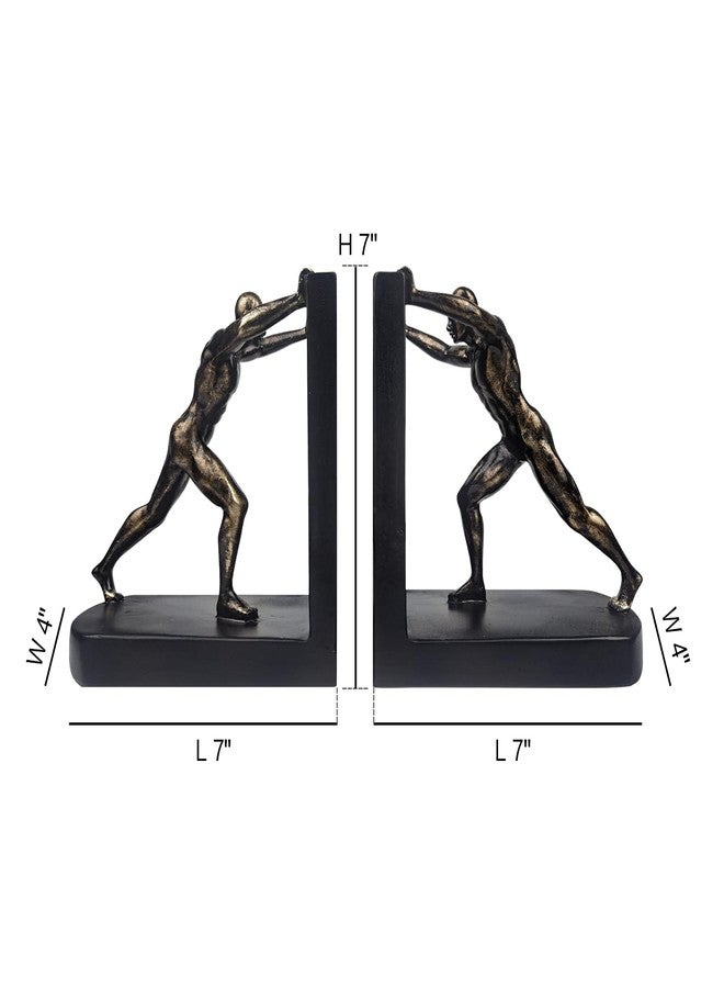 LIFFY Man Decorative Book Ends,7" Resin Non Skid Bookends for Heavy Books,Bookends for Shelves Decorative,Creative Shelf Decorations to Hold Books for Bookshelf,Home,Office,Study - Image 2