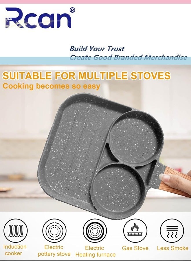 Rcan Egg Frying Pan,Non-Stick Egg Pan Pancake Pan Cake Pan Aluminium Breakfast Steak Fried Egg Burger Pan for Induction Hob Stove Gas  - Image 3
