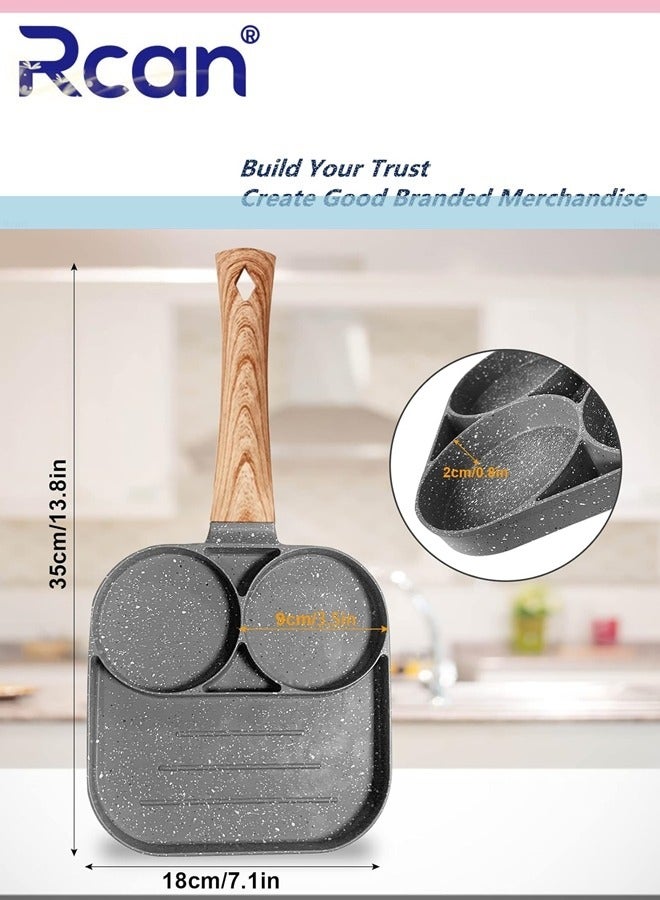 Rcan Egg Frying Pan,Non-Stick Egg Pan Pancake Pan Cake Pan Aluminium Breakfast Steak Fried Egg Burger Pan for Induction Hob Stove Gas  - Image 4