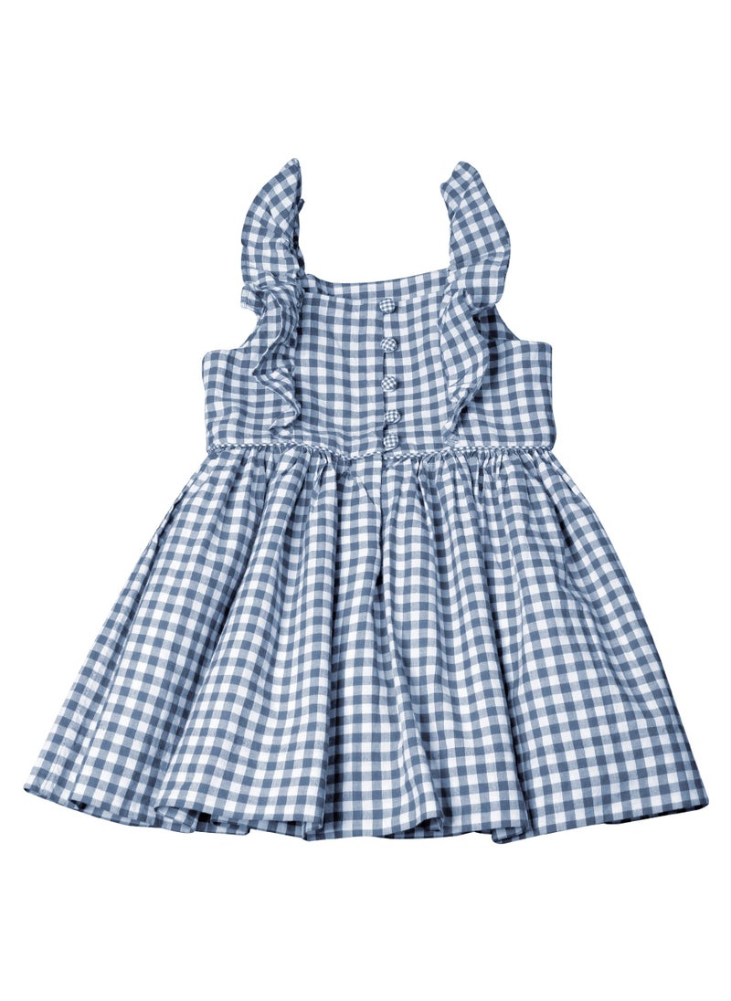 RALPH LAUREN - Ralph Lauren Kids Gingham Blue/White Dress - Size 2/2T - Image 1