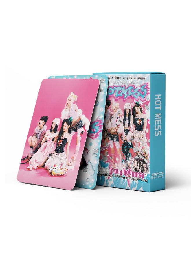 NIBEMINENT 55 Pcs Kpop Aespa Hot Mess Lomo Cards Card For Fans Collection Gifts - Image 1