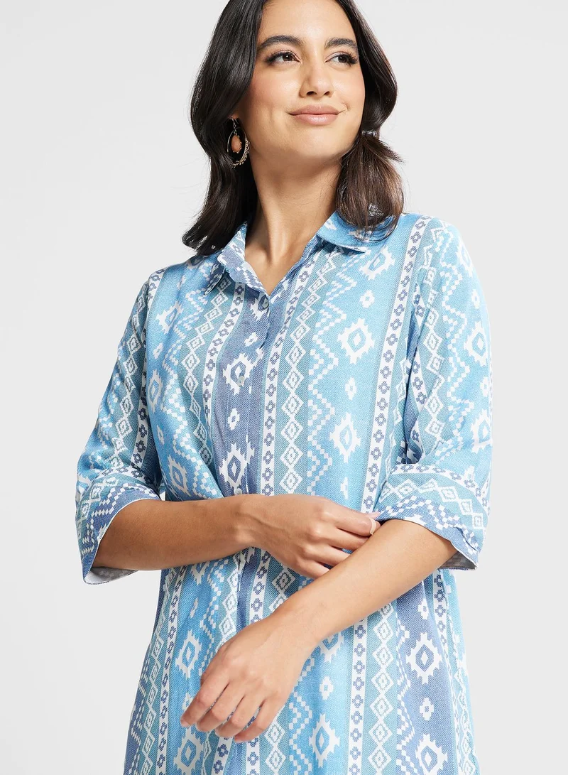 Biba Printed Button Down Tunic