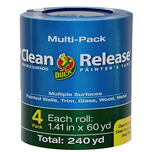 Duck Clean Release Blue Painter's Tape 1.5-Inch (1.41-Inch x 60-Yard), 4 Rolls, 240 Total Yards, 240460 - Image 1