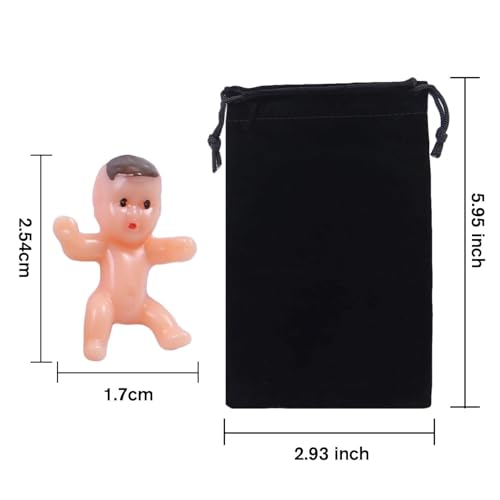 Elcoho 120 Pieces Mini Plastic Baby Favor Supplies with Velvet Bag for Baby Shower Ice Cube Game and Party Decoretions 1 Inch - Image 5