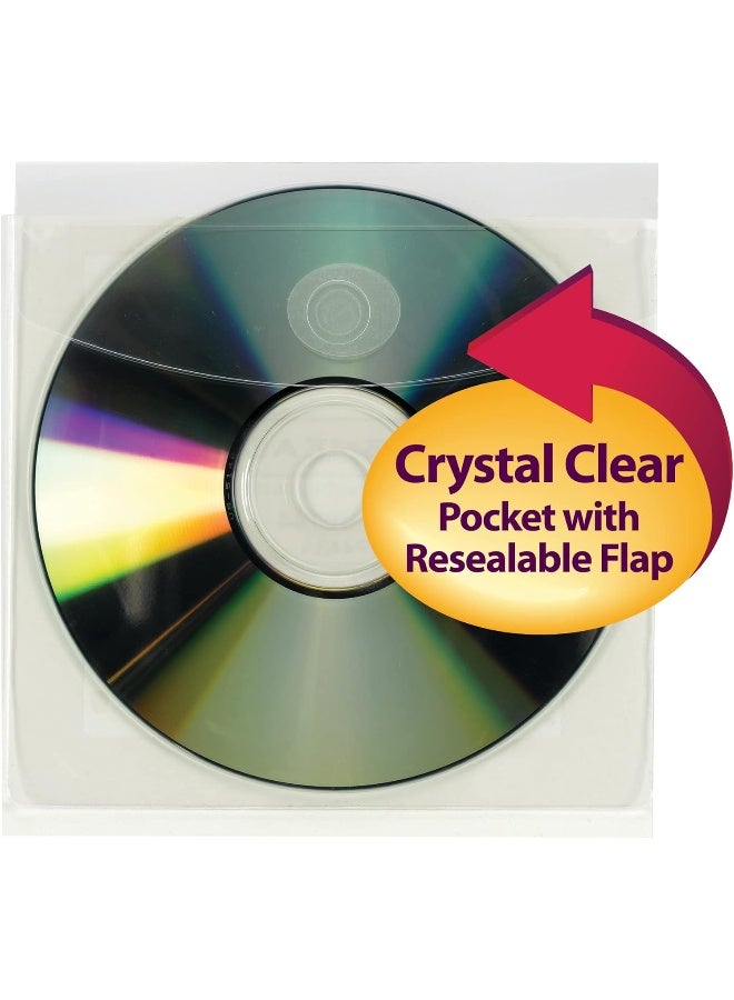 Smead Self-Adhesive Poly CD/DVD Pocket, Clear, 10 per Pack - Image 2