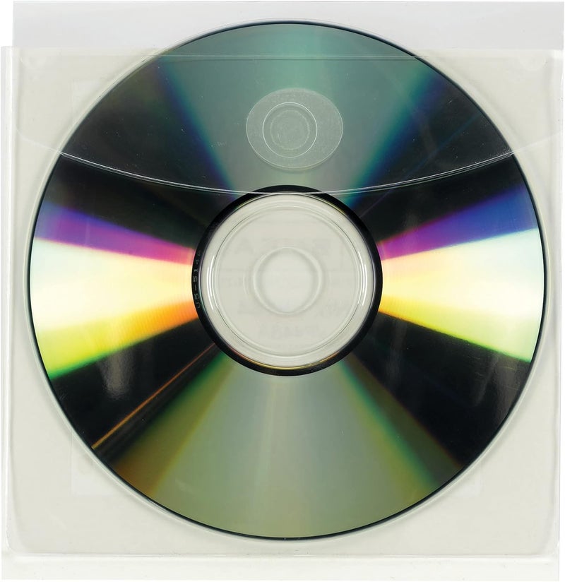 Smead Self-Adhesive Poly CD/DVD Pocket, Clear, 10 per Pack - Image 1