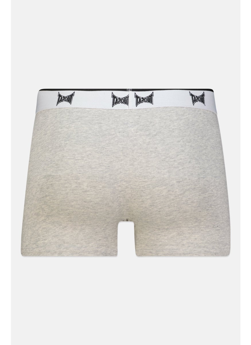 TapouT - Men 3 Pcs Brand Logo Boxer Brief, Grey Melange - Image 1