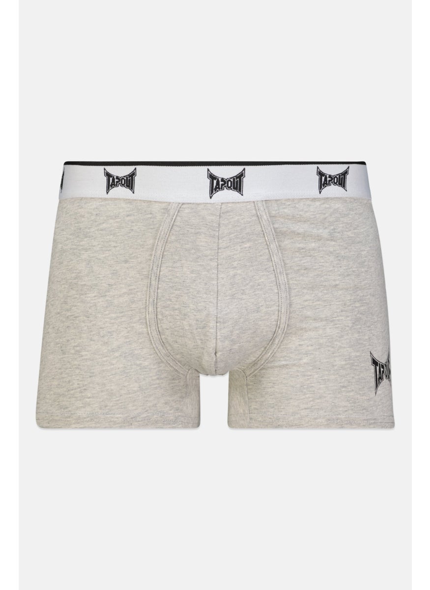 TapouT - Men 3 Pcs Brand Logo Boxer Brief, Grey Melange - Image 1