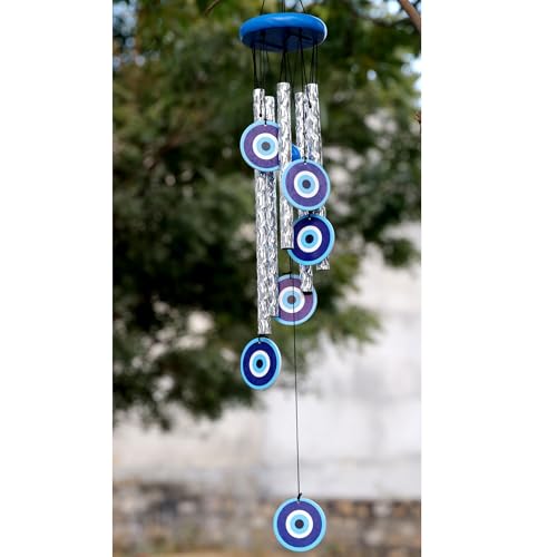 VIKACRAFT Evil Eye Wind Chime 27 Inch | Nazar Battu Hanging for Home Protection & Good Luck | Decorative Wind Chimes for Balcony, Living Room & Bedroom | Ideal Housewarming & Birthday Gift - Image 5