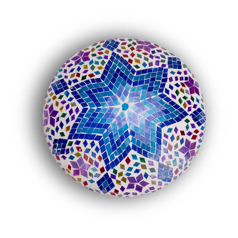 earthenmetal Star Design Mosaic Coloured Glass Ceiling Light - Image 4