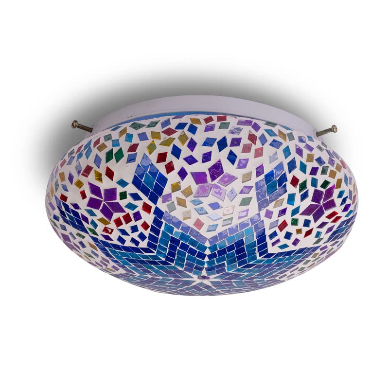 earthenmetal Star Design Mosaic Coloured Glass Ceiling Light - Image 3