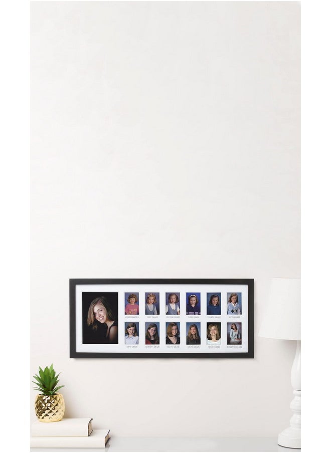 pearhead Pearhead School Days Graduation Frame, Celebrate Milestones By Sharing Photos from Kindergarten to Graduation, Graduation Party Decor, K-12 School Picture Frame, Wall Mount, 13 Photos  - Image 3