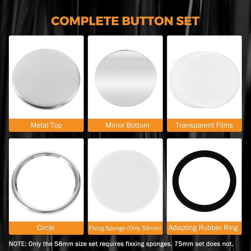 BEAMNOVA 100 Sets of Pocket Mirrors 75mm / 2.95 in (Approx. 3 inch) Round Button Parts Supplies for Button Maker Machine - Image 3