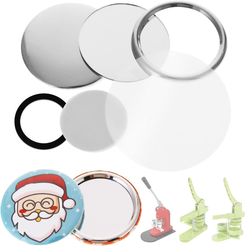 BEAMNOVA 100 Sets of Pocket Mirrors 75mm / 2.95 in (Approx. 3 inch) Round Button Parts Supplies for Button Maker Machine - Image 1