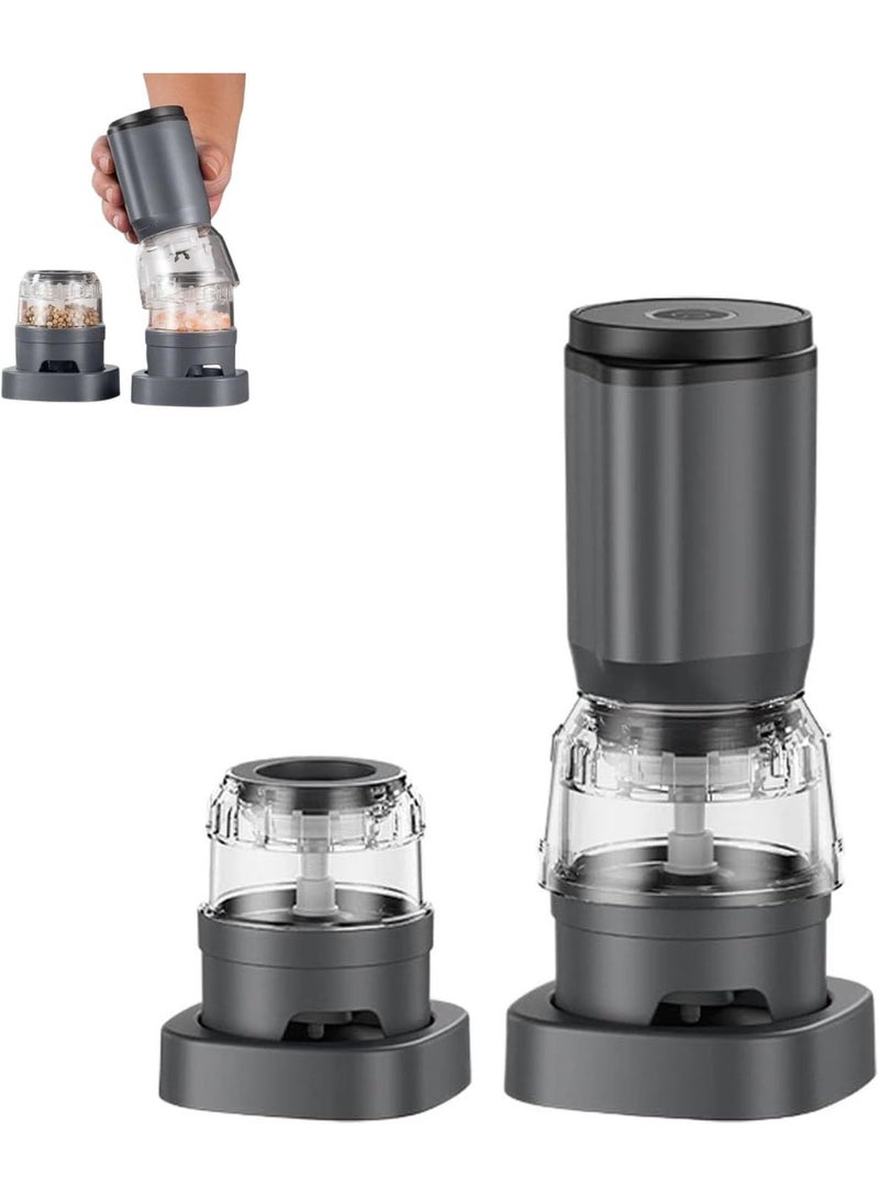 Bukela Electric Salt And Pepper Grinder Set, USB Rechargeable, Automatic Salt Pepper Mill Grinder, Adjustable Coarseness Shakers, One-Hand Operation For Kitchen - Image 1