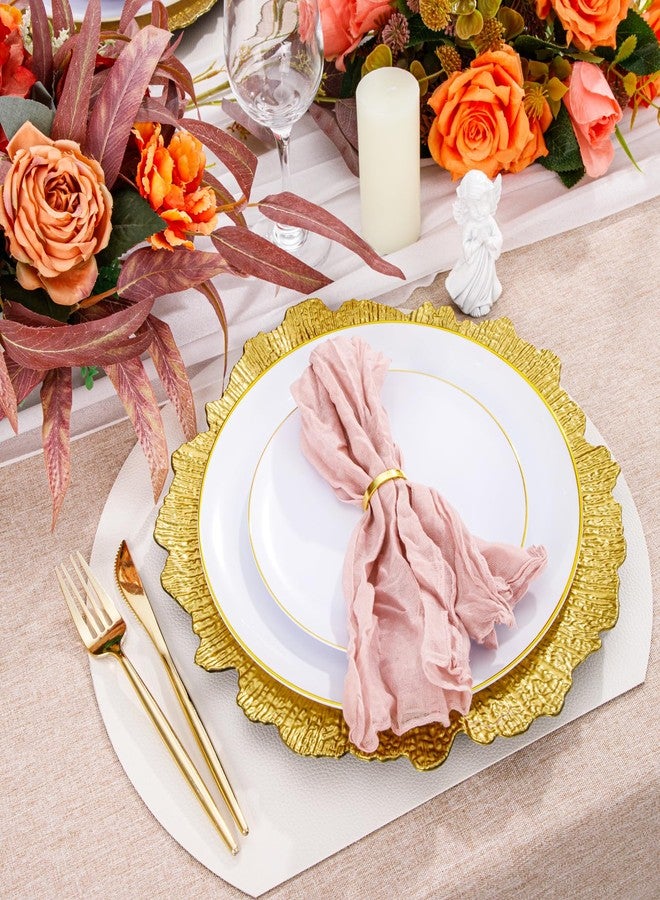 supernal Gold Reef Charger Plates Set of 20, 13 Inch Round Chargers for Dinner Plates Bulk, Elegant Flora Reef Design Plastic Plate Chargers for Wedding, Party Table Decor & Events - Image 5