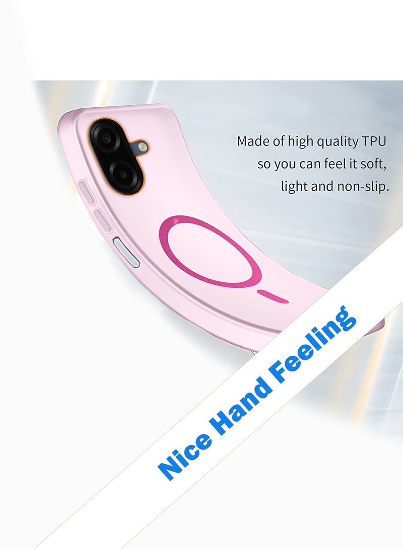 Wtech Samsung Galaxy A07 4G 2025 Hybrid Translucent Magsafe with Magnetic Charging Raised Camera Lips Elegant Look Case Cover (MCMPMN) - Baby Pink - Image 4