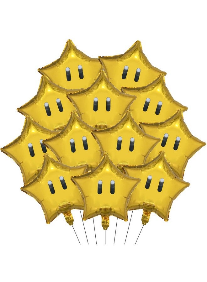 NF orange 12PCS Star Foil Balloons - Super Gold Coin & Yellow Star Balloons for Kids Birthday Party Decorations - Image 1