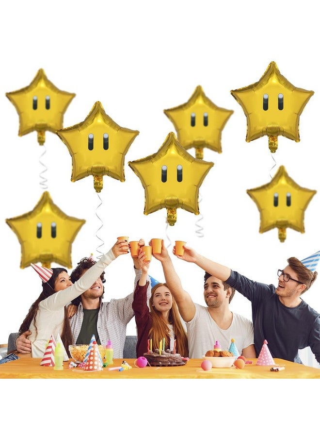 NF orange 12PCS Star Foil Balloons - Super Gold Coin & Yellow Star Balloons for Kids Birthday Party Decorations - Image 3