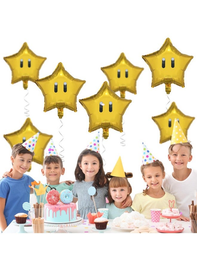 NF orange 12PCS Star Foil Balloons - Super Gold Coin & Yellow Star Balloons for Kids Birthday Party Decorations - Image 4