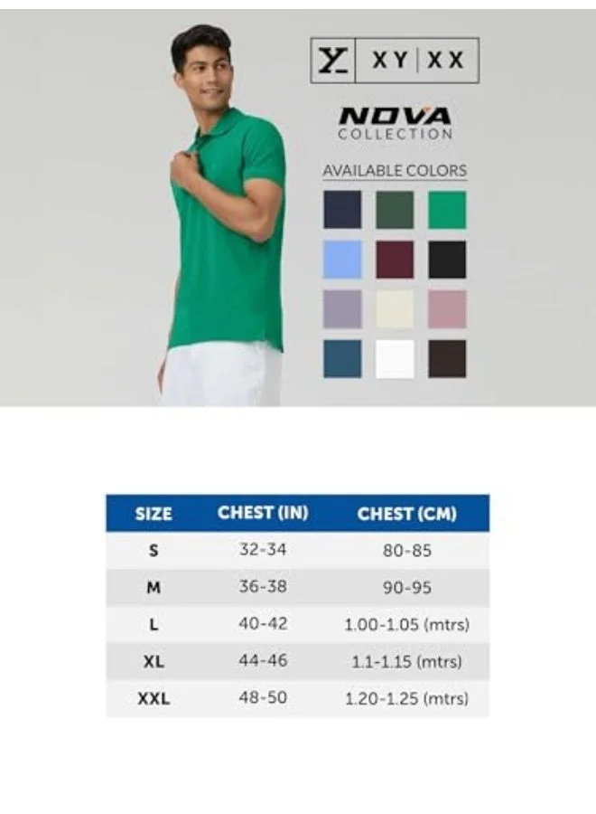 XYXX  XYXX Men's Nova 100% Combed Cotton Regular Fit Polo T-Shirt  | Best Price UAE