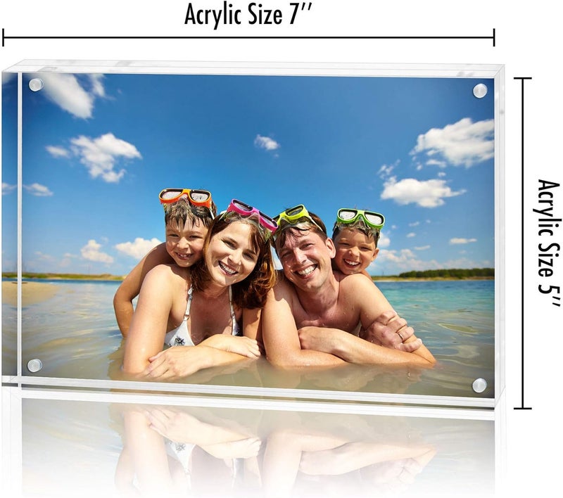 Americanflat 5x7 Acrylic Picture Frame - Scratch Resistant with Magnetic Corners & Freestanding for Tabletop, clear - Image 2