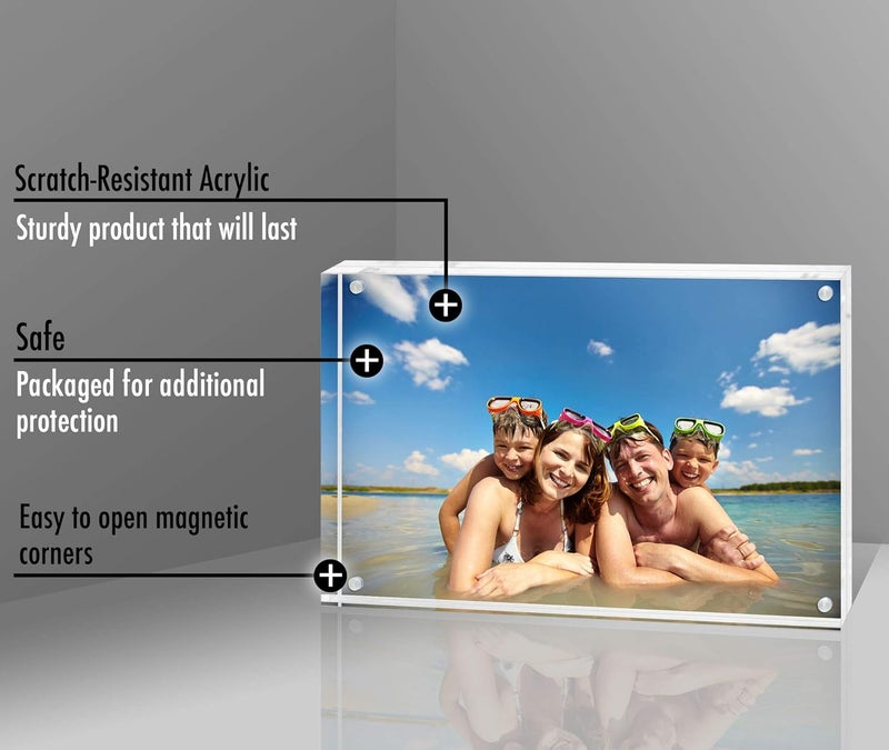Americanflat 5x7 Acrylic Picture Frame - Scratch Resistant with Magnetic Corners & Freestanding for Tabletop, clear - Image 4