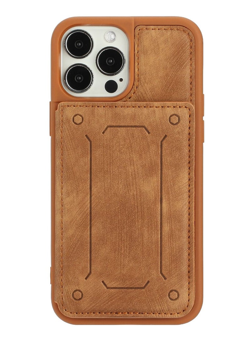 Suteni Back Cover Card Slots Leather Phone Case for iPhone - Image 1